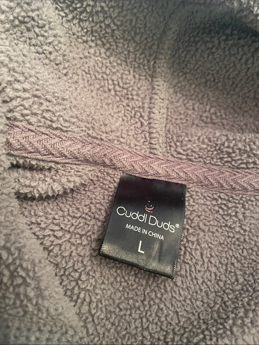Cuddl Duds Plush Hooded Pullover - Charcoal Gray D5 - Picture 6 of 11